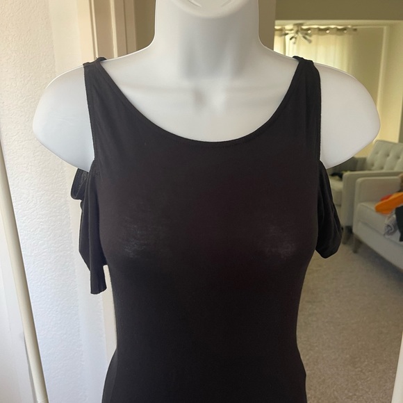 B44 Core black open shoulder short sleeve black top Shopbop preowned XS - Picture 5 of 5